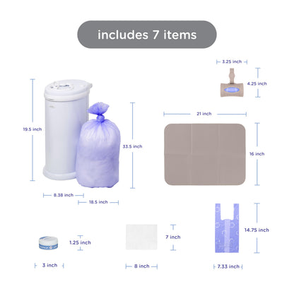 Ubbi Stainless Steel Diaper Pail, No Special Bags, Odor-Locking, White