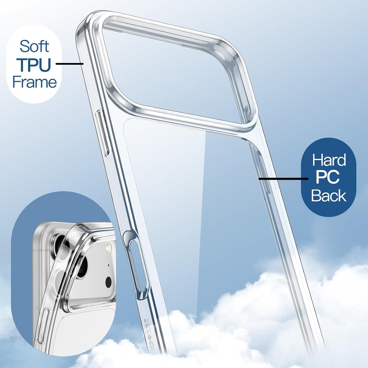 JETech Case for iPhone 17, Anti-Yellowing, Clear