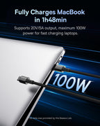 Baseus USB C Cable, 100W 5A Fast Charging USB C Charger Cable with LED Display USB C Cable, 2-Pack 3.3ft 100W 5A Fast Charging USB C to USB C Cable
