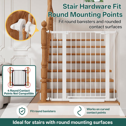 InnoTruth 27-36.6 in Wide Baby Gate for Stairs and Doorways, Black