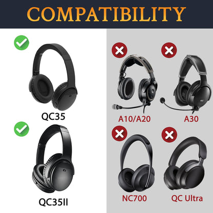 Earpads for Bose QC35 & QC35 ii - Black