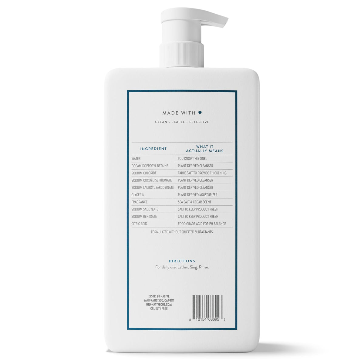 Native Body Wash 3 Pack - Natural Body Wash Women & Men - SLS & Paraben Free - Cucumber & Mint, Coconut & Vanilla, Lavender & Rose