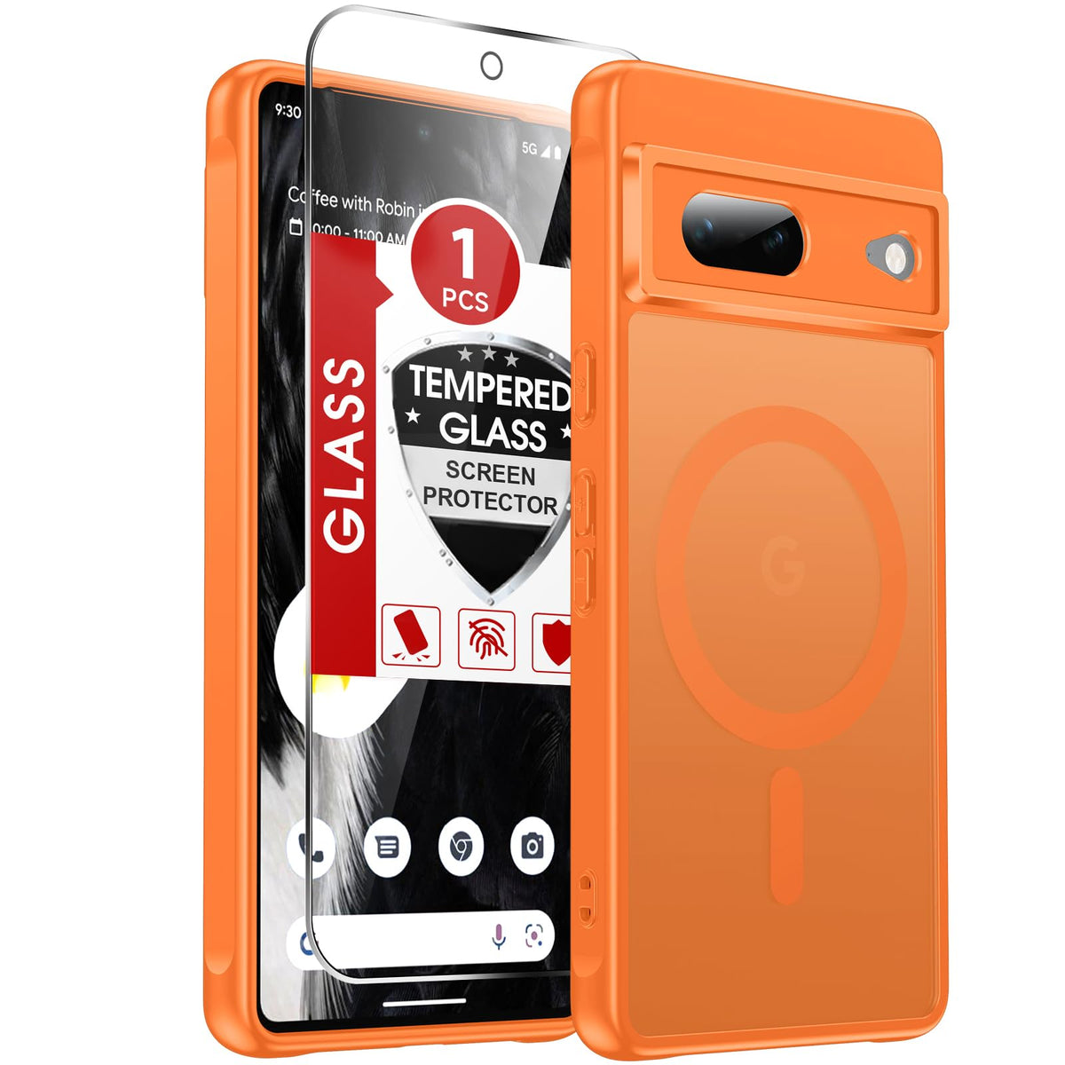 LeYi for Pixel-8A Phone Case: MagSafe Fit & Screen Protector Crystal Clear