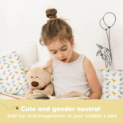 Toddler Pillow with Pillowcase 13x18 My Little Dreamy Pillow(Jolly Rainbow)