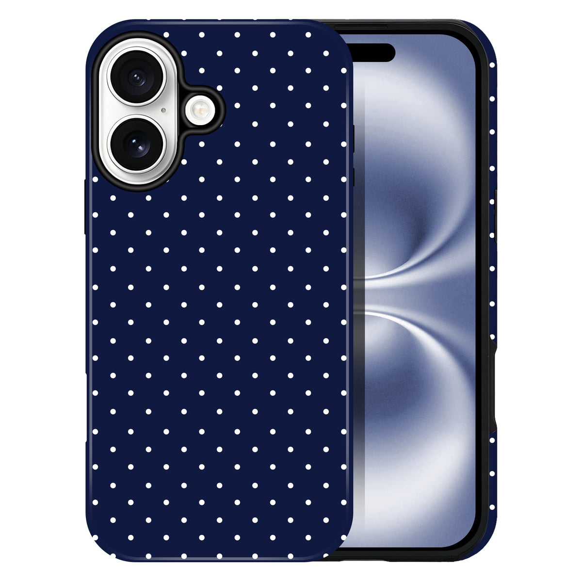 Polka Dot Pattern Phone Case for iPhone 17 6.3", White