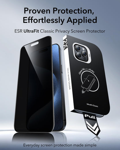 ESR 3 Pack for iPhone 17 Pro Max Privacy Screen Protector, Classic