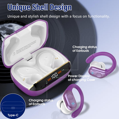 Wireless Earbuds Sports, 75Hrs Bluetooth 5.4 Headphones, Bass Hi-Fi Stereo