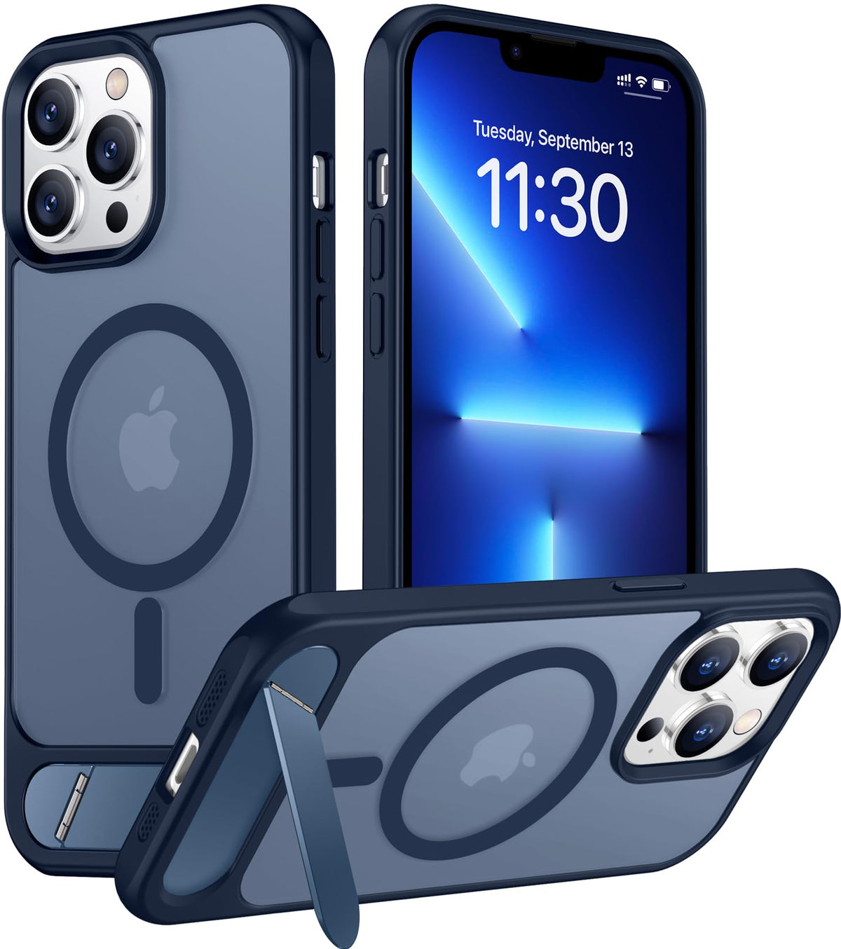 Temdan Magnetic Compatible with iPhone 16 Pro Max Case, [Built-in Invisible Kickstand][Compatible with MagSafe] [Military Grade Shockproof] Slim Translucent Matte Phone Case for iPhone 16 Pro Max 6.9"
