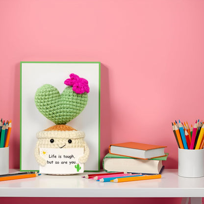 Get Well Gifts for Women, Handmade Crochet Cactus Plant