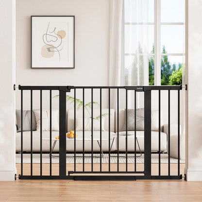 InnoTruth 27-36.6 in Wide Baby Gate for Stairs and Doorways, Black