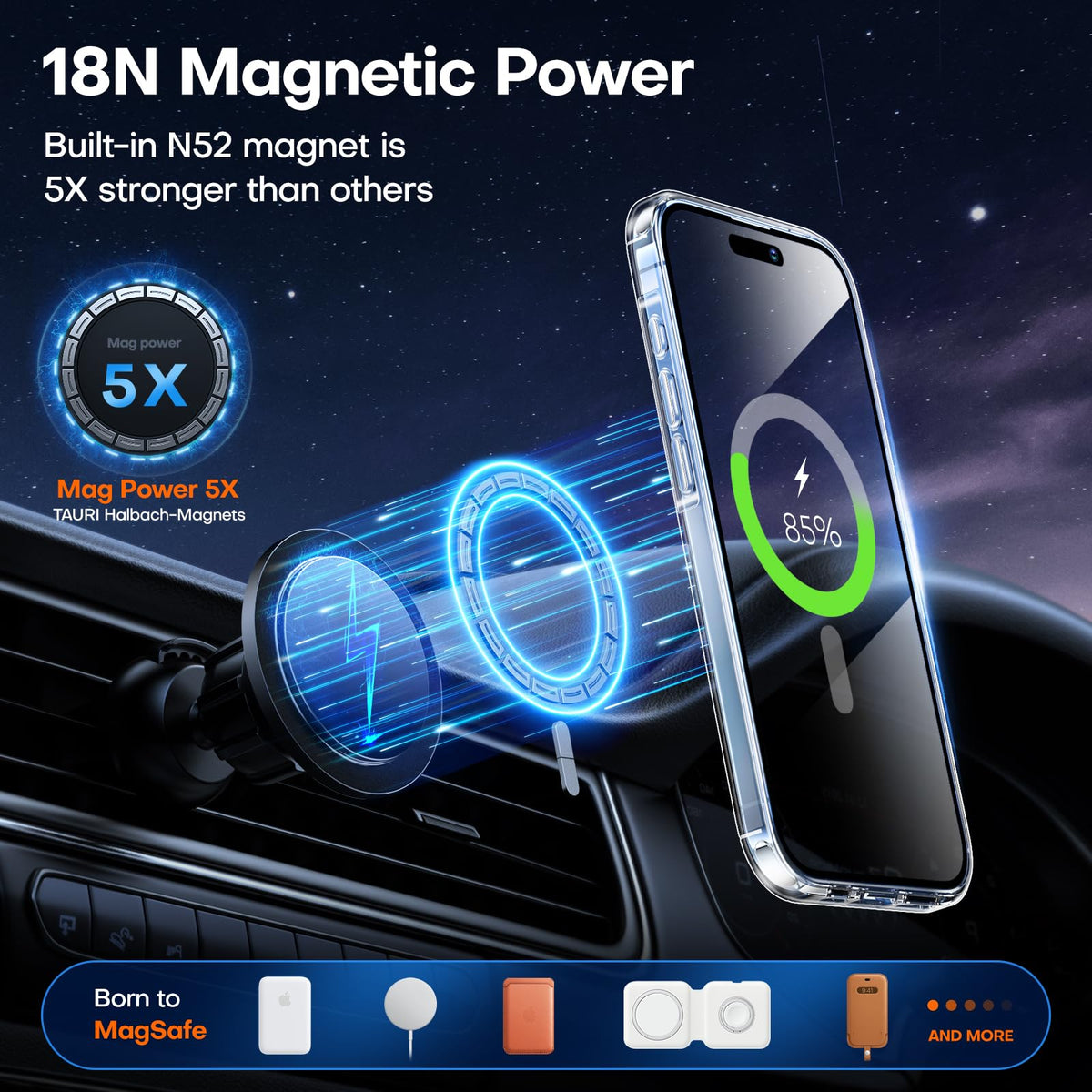 TAURI for iPhone 16 Pro Case, Compatible with MagSafe, Clear