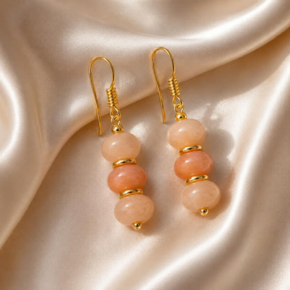 Gempires Beaded Gemstone Dangle Earrings for Women, Boho Gold Birthstone