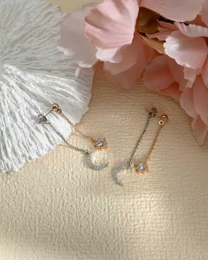 Moon and Star Dangle Earrings