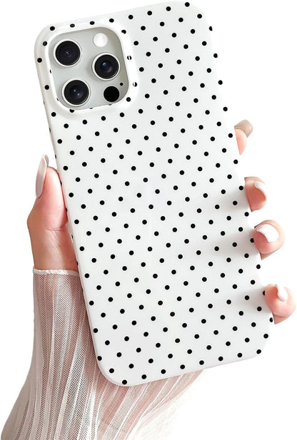 Yeddabox for iPhone 15 Case Cute Polka Dot Phone Case Soft TPU Slim Shockproof Phone Cover for Women Girls, Blue