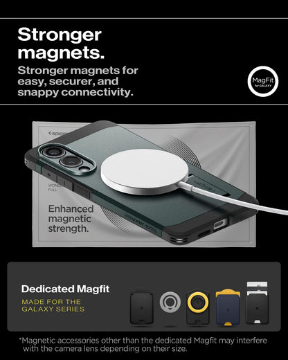 Spigen for Galaxy S26 Case, Tough Armor MagFit [Kickstand] [Compatible with MagSafe] [Military-Grade Protection] - Black