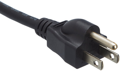 Amazon Basics Replacement Power Cord for Computer, Monitor, TV, Printer, PC, 3 Prong, 18 AWG, 125 Volts, 10 Feet, Black