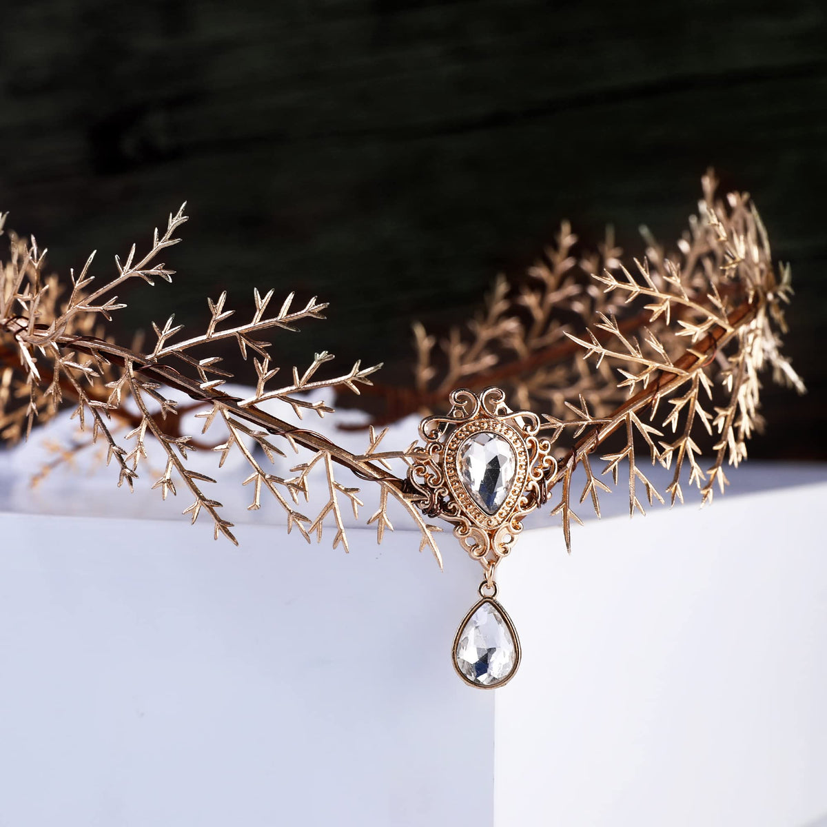 MOSTORY Renaissance Fairy Flower Crown, Woodland Elf Crown Headpiece