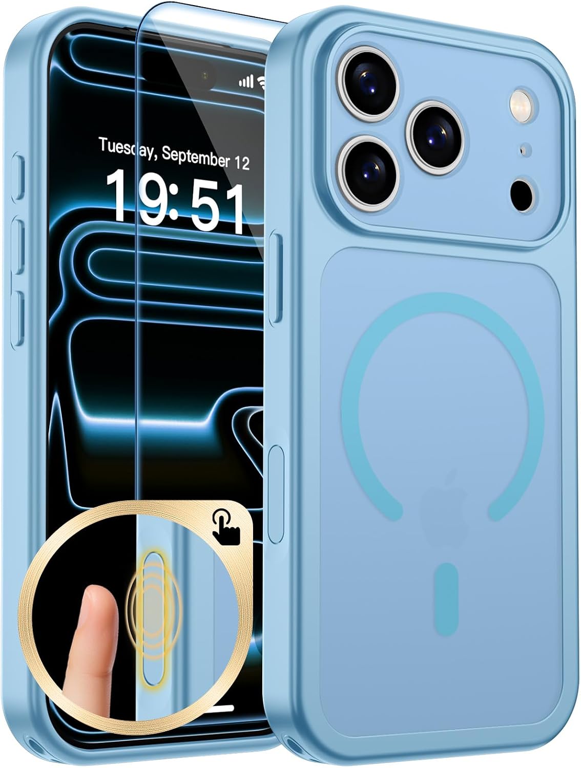 zapica Magnetic for iPhone Air Case, Dark Blue