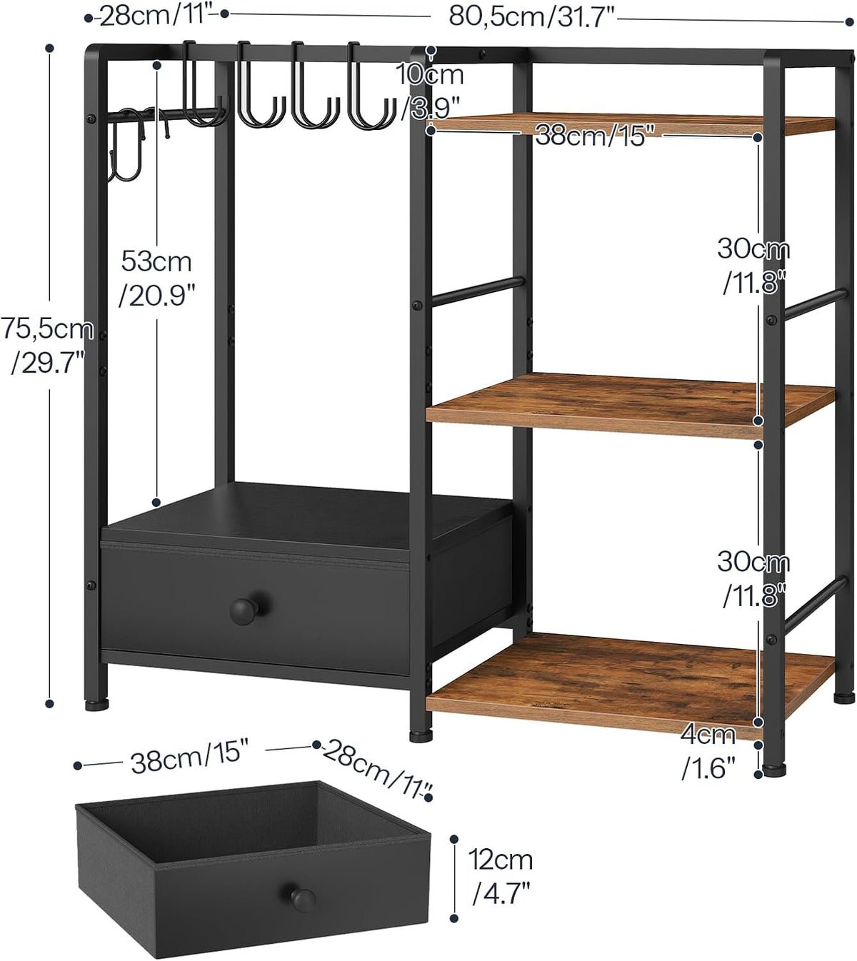 HOOBRO Purse Organizer Rack for Closet, 3-Tier Handbag Storage Stand