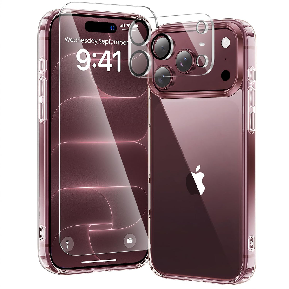 toushion 3 in 1 for iPhone 15 Plus Case Transparent