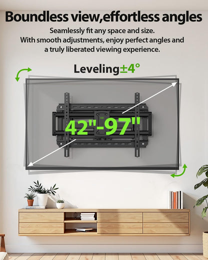 USX Mount Full Motion TV Wall Mount for 42-90 inch TV Holds up to 132lbs