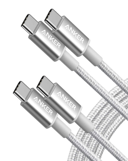 Anker USB C to USB C Cable, 60W Fast Charging Cable (2-Pack, 6 ft, Black)
