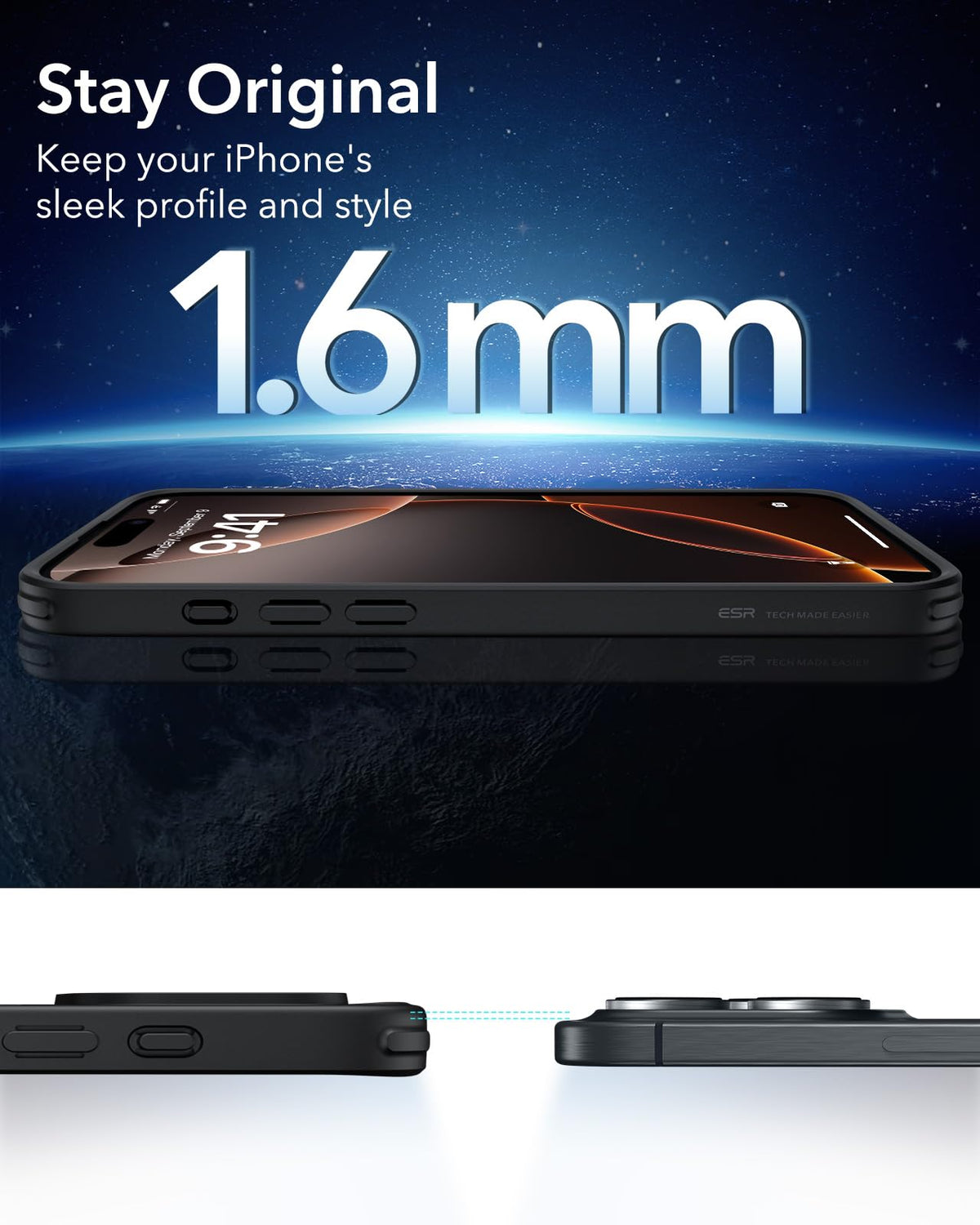 ESR Classic Hybrid for iPhone 16 Pro Max Case, Clear