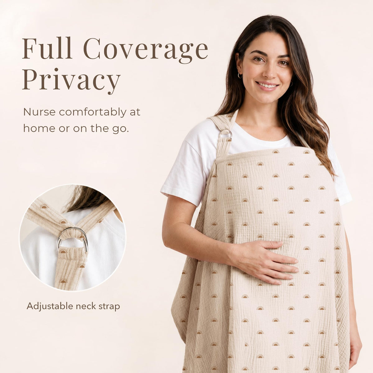 Konssy Muslin Nursing Cover Up for Breastfeeding with Rigid Hoop