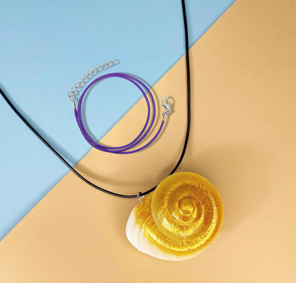 Sea Witch Necklace, Gold Conch Shell Glowing Necklace for Cosplay Coustume, Merch Accessories Gifts