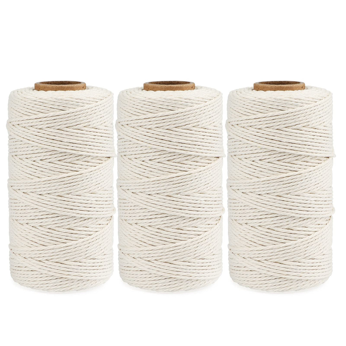 jijAcraft 50M White Cotton String: 2MM Cooking String for DIY Crafts