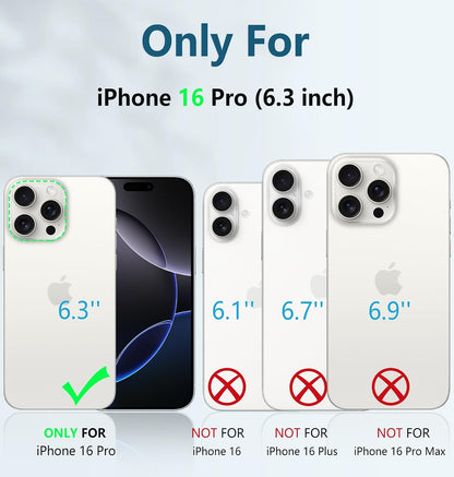 FNTCASE for iPhone 16 Case with Belt Clip and Built-in Screen Protector
