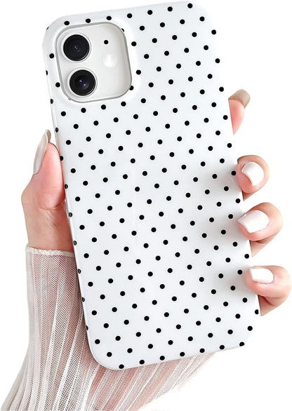 Yeddabox for iPhone 15 Case Cute Polka Dot Phone Case Soft TPU Slim Shockproof Phone Cover for Women Girls, Blue