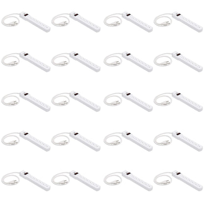 Amazon Basics Surge Protector Power Strip, 6-Outlet with 200J Protection, Circuit Breaker, LED Indicator, On/Off Switch, Wall-Mounting, 2ft Extension Cord, White, 2-Pack