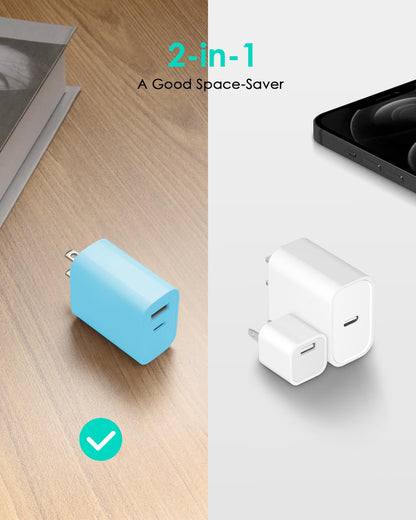 [4 Pack] 20W USB C Charger Block Fast Charging Multiport Adapter