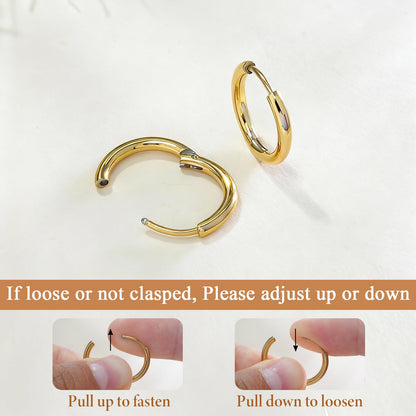 1Pair 316L Surgical Steel Opal Small Hoop Earrings for Women Hypoallergenic Medical Grade Lightweight For Cartilage Helix Daith Tragus Lobe Piercing Jewelry