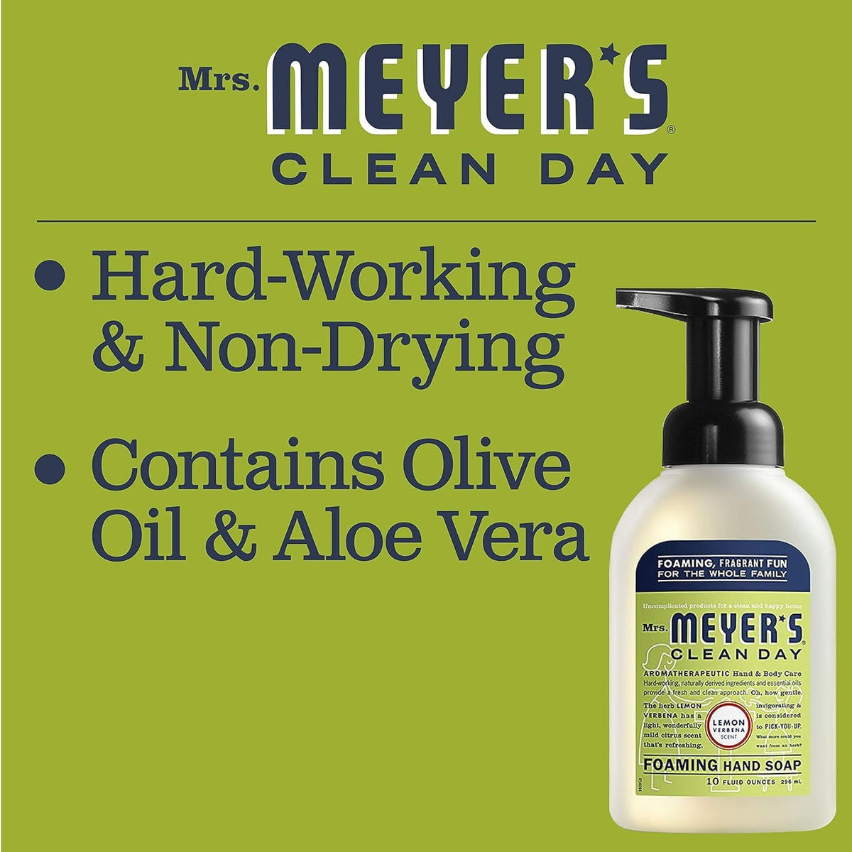 MRS. MEYER'S CLEAN DAY Hand Soap Refill, Lemon Verbena Scent, 33 Fl Oz Bottle