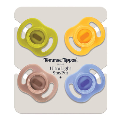 Tommee Tippee Ultra-Light StayPut Pacifier, 0-6m, 4 Count