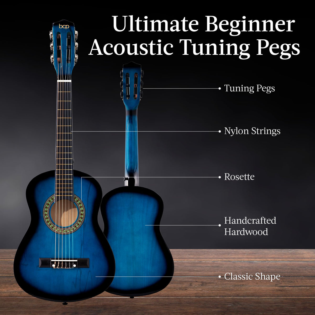Best Choice Products 30in Kids Acoustic Guitar, All-in-One Beginner Starter Kit w/Strap, Case, Extra Strings, Rosette Inlay - Pink