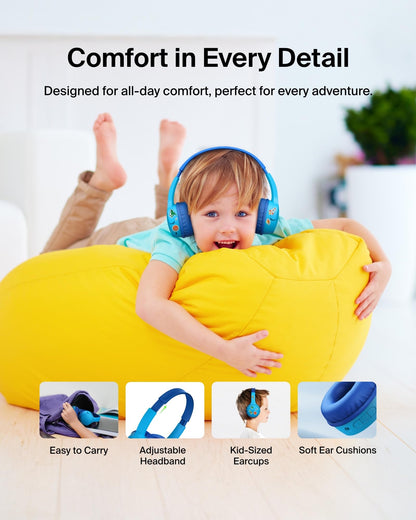 Belkin SoundForm Mini Kids Headphones, Wireless&Wired, 30H Playime, School