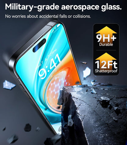 TORRAS Military-Grade Unbreakable for iPhone 18 Pro Screen Protector 2-Pack
