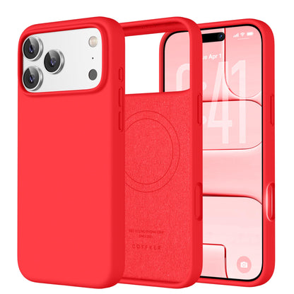 Magnetic for iPhone 18 Pro /17 Pro Case Silicone, Wine Red