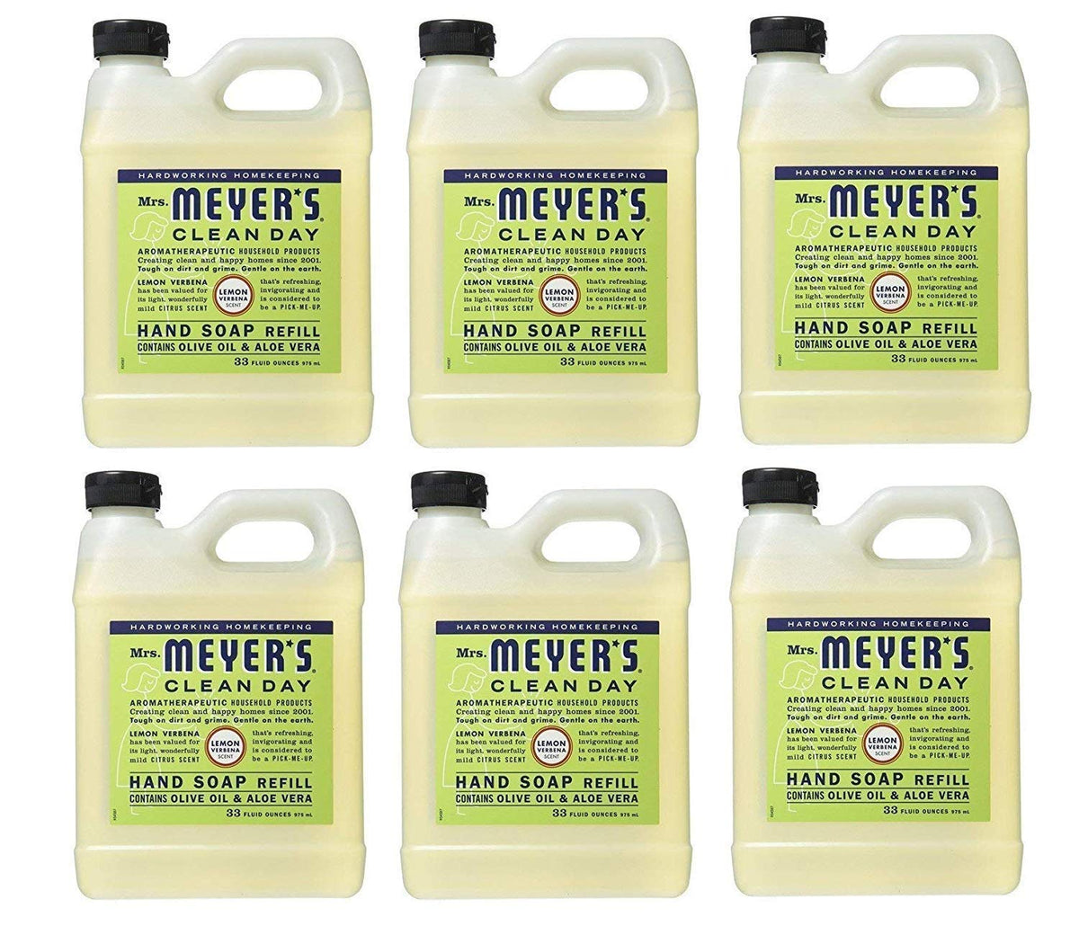 MRS. MEYER'S CLEAN DAY Hand Soap Refill, Lemon Verbena Scent, 33 Fl Oz Bottle