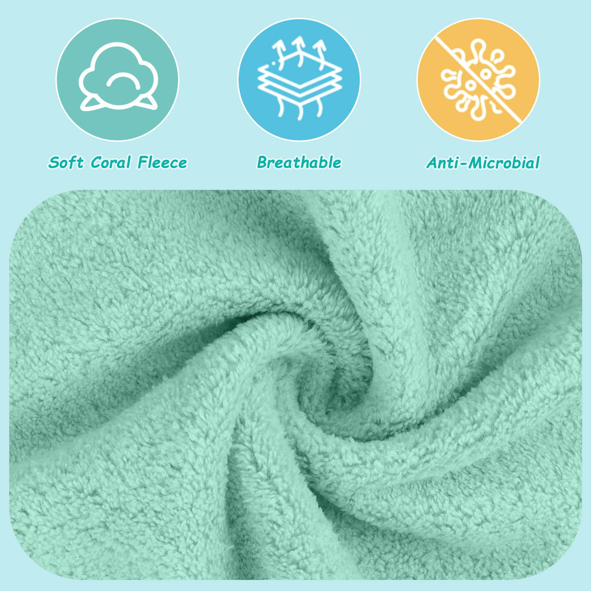 HOMEXCEL Baby Washcloths 24 Pack Microfiber Coral Fleece Soft Wash Cloths