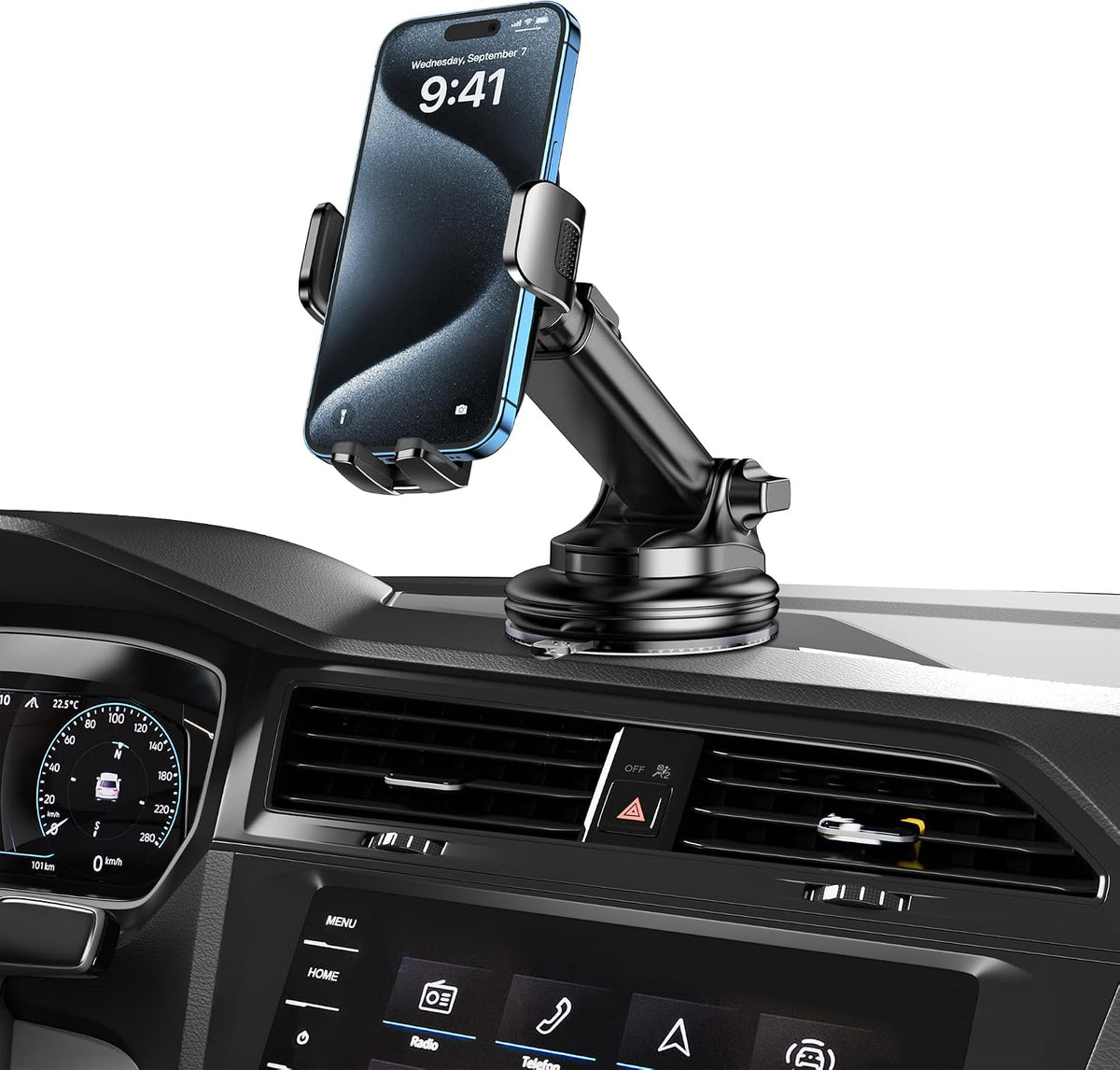Qifutan Dash Mounted Holders Phone Holders for Your Car Phone Mount for Car Windshield Dashboard Air Vent Universal Pads Mats Mounts Hands Free Automobile Cell Phone Holder Fit for iPhone Smartphone