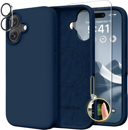 GolbinBox Magnetic for iPhone 13/14 Case, Silicone Cover, Blackcurrant