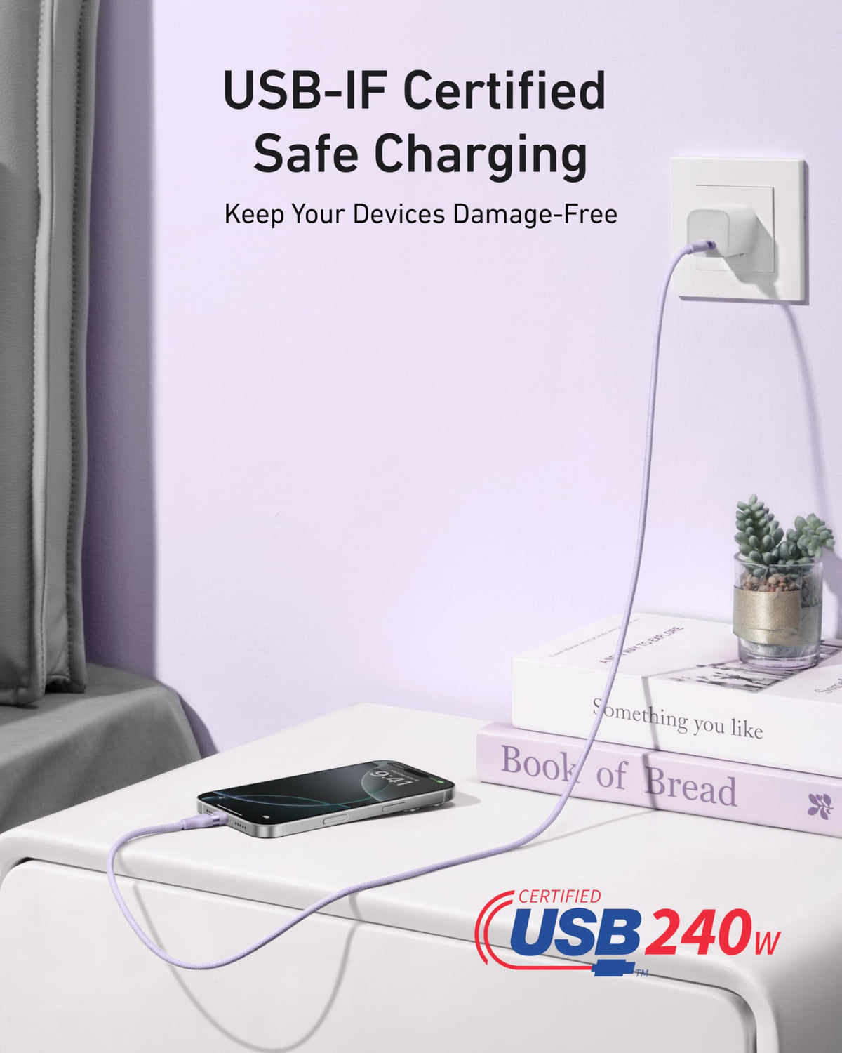 Anker Nano USB C to USB C Cable, 240W Fast Charging Cable (Black, 10ft)