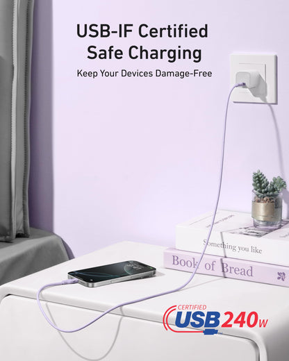 Anker Nano USB C to USB C Cable, 240W Fast Charging Cable (Black, 10ft)