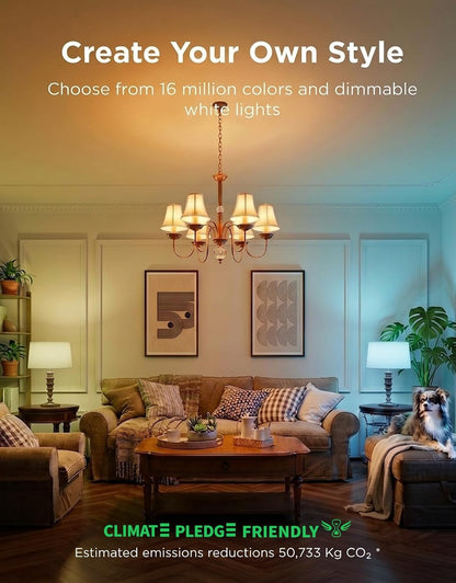 Govee E12 Led Bulb, Color Changing Candelabra Bulbs 450 LM, 80 CRI, 4 Pack