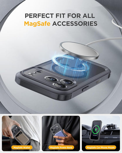 Miracase for iPhone 17 Pro Privacy Series Case, Magsafe, Deep Blue