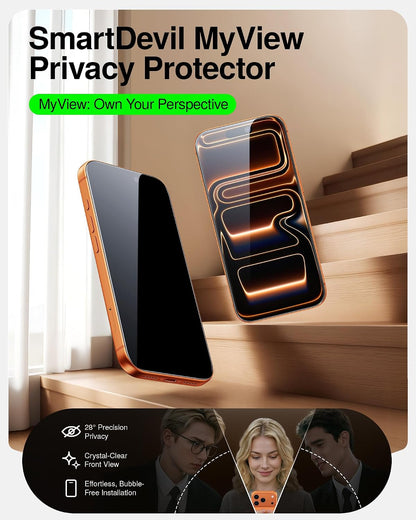 SMARTDEVIL 2 Pack Tempered Glass for iPhone 15 Pro Screen Protector